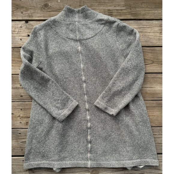 EILEEN FISHER Organic Cotton Open-Front Cardigan Gray Textured Women's Sz XL - Picture 4 of 11
